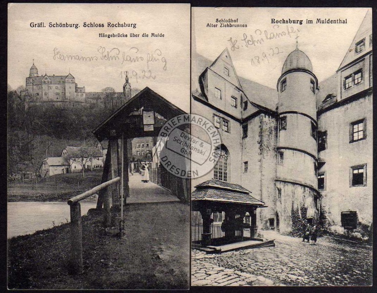 2 AK Lunzenau Gräfl. Schönburg Schloss Rochsburg 