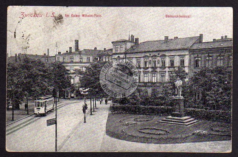 Zwickau Am Kaiser Wilhelm Platz Bismarckdenkma 