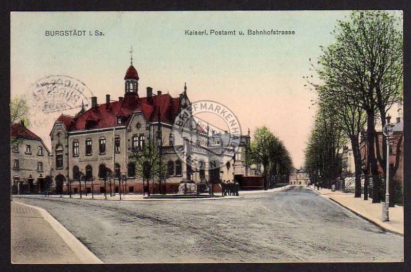Burgstädt Postamt Bahnhofstraße 1911 