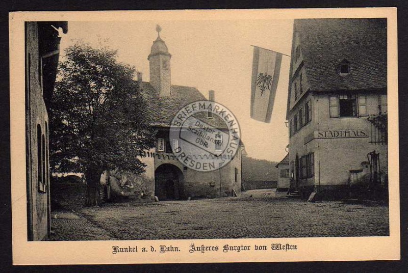 Runkel a.d. Lahn Äußeres Burgtor v. Westen 