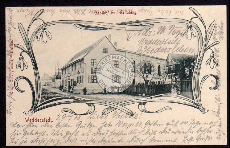 Wedderstedt Gasthof zur Erholung 1905 Schnee 