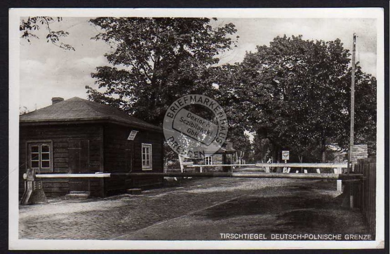 Tirschtiegel Grenze Schlagbaum nach Polen 1935 