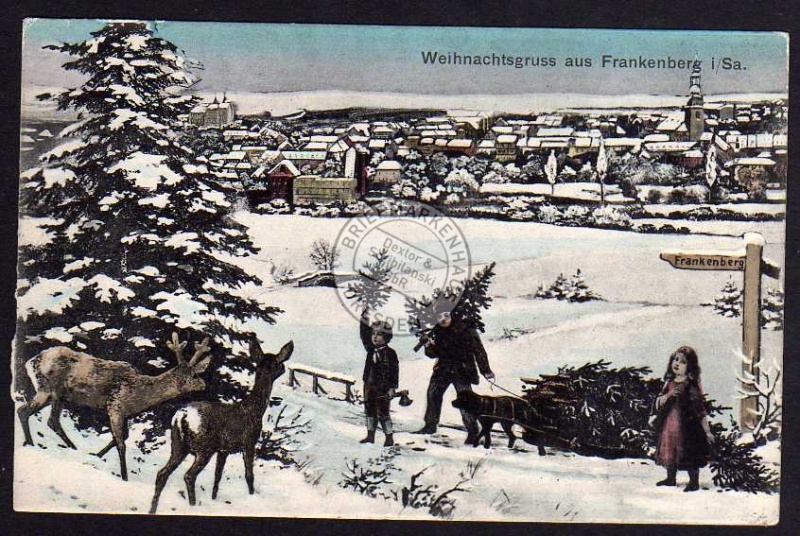 Weihnachtsgruss aus Frankenberg Winterbild 