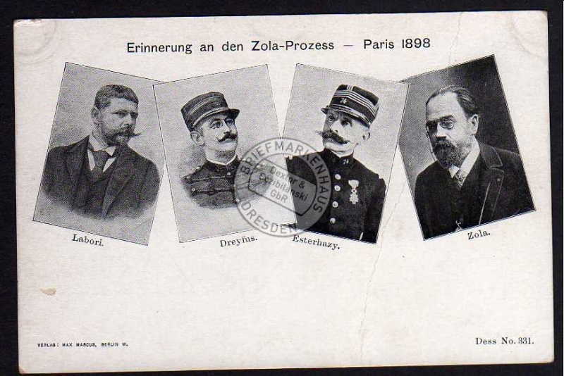 Zola Prozess Paris 1898 Dreyfuss Esterhazy 