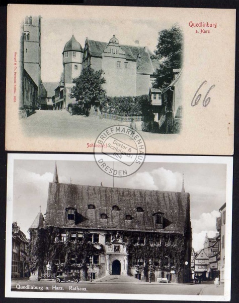 2AK Quedlinburg Harz Schlosshof 1900 Rathaus 1935 