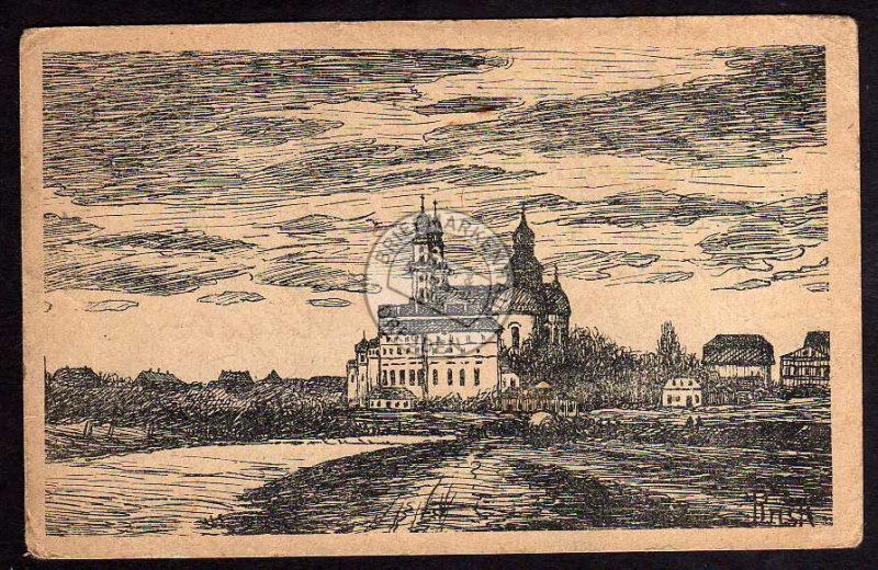 Pinsk 1916 Kirche von der Sumpfseite aus 