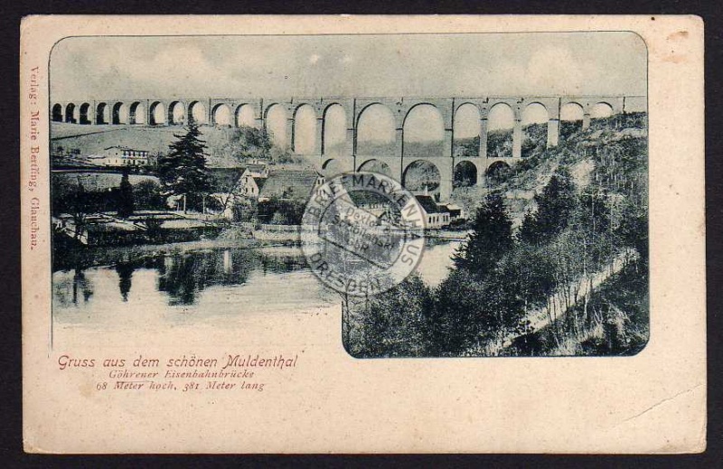 Göhrener Eisenbahnbrücke 1900 Mulde 68 Meter 
