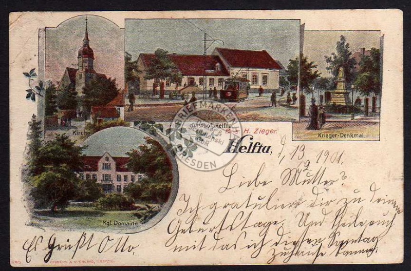 Helfta Gasthof Kirche Kgl. Domaine 1901 