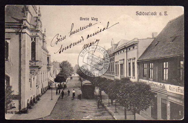 Schönebeck Elbe Breite Weg onditorei Cafe 1908 