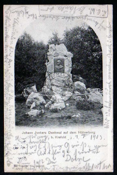 Hülserberg b Krefeld J. Junkers Denkmal 1903 