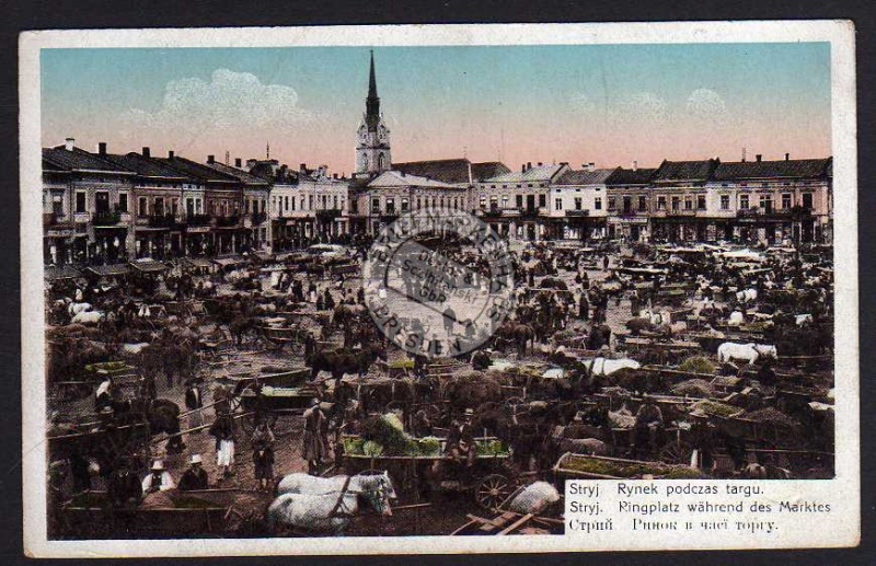 Stryj ????? Ringplatz während des Marktes 1918 