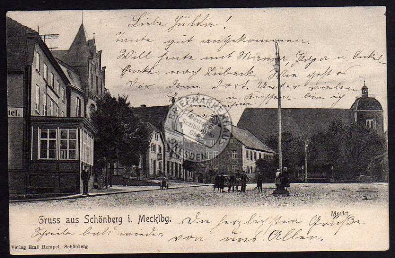 Schönberg Mecklenburg Markt Hotel 1906 