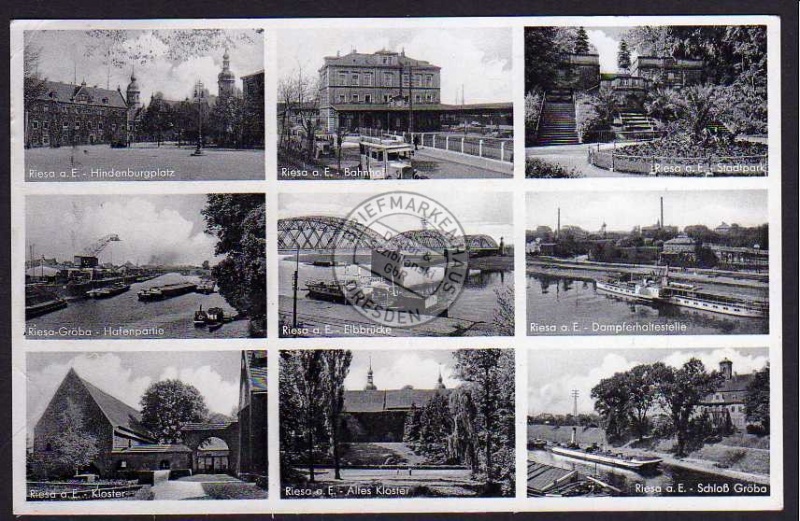 Riesa Hindenburgplatz Bahnhof Schloss Gröba 