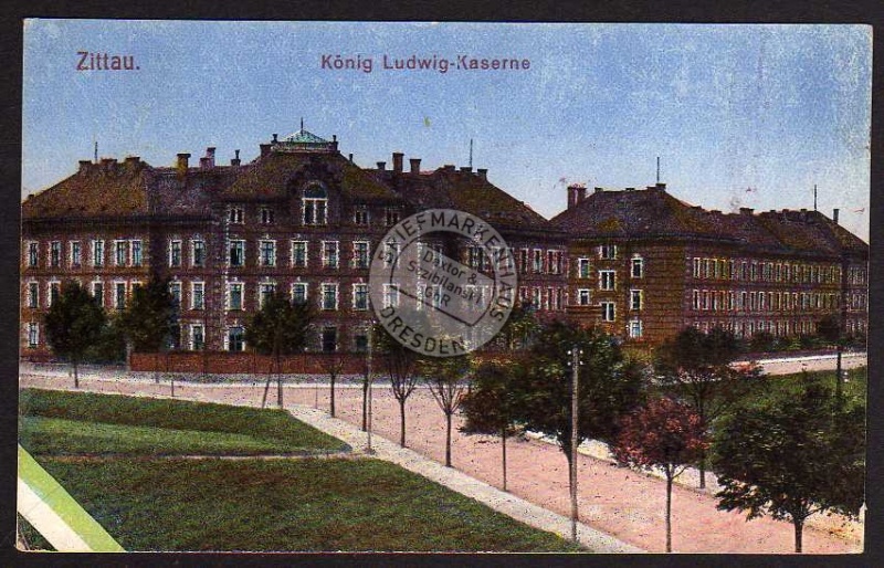 Zittau König Ludwig Kaserne 1919 Stempel Haupt 