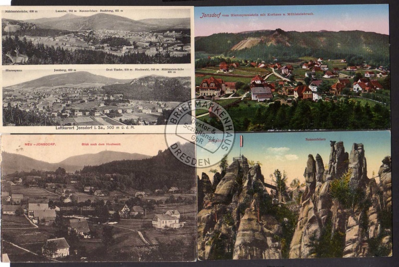 4 AK Neu Johnsdorf Ortsteile Panorama ab 1910 