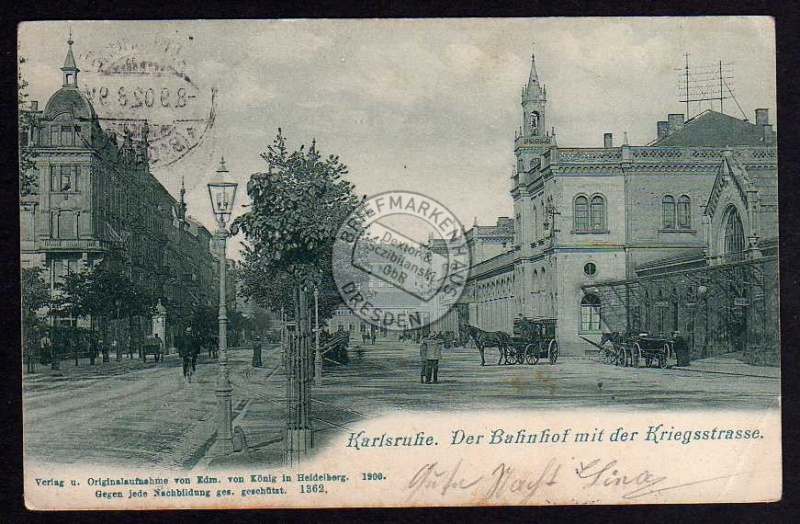 Karlsruhe Bahnhof Kriegsstraße 1902 