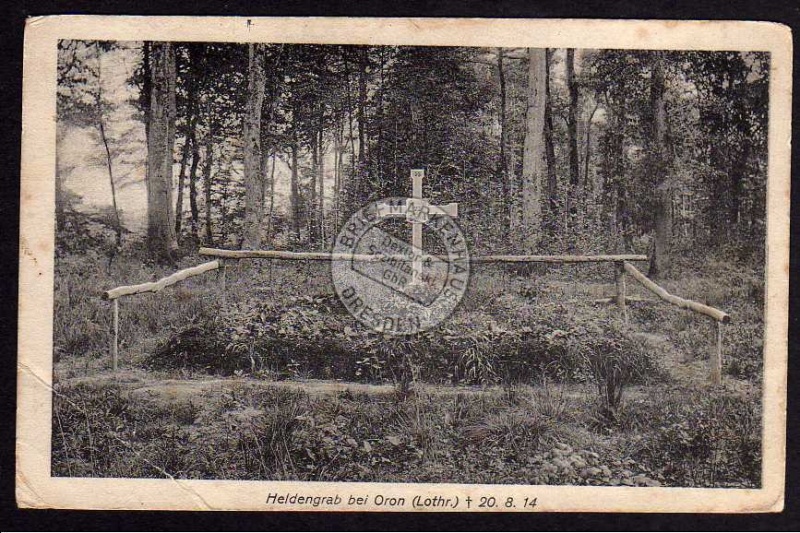 Heldengrab bei Oron Lothr. 1914 Feldpost 