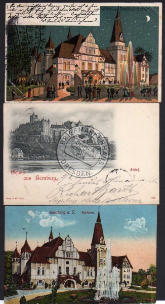 3 AK Bernburg 1898 1903 Schloß Kurhaus 