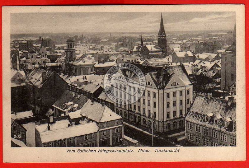 Mitau Totale  Winter Winterbild 1916 Feldpost 