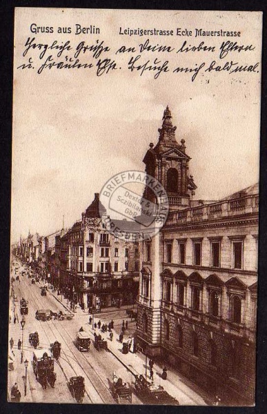 Berlin Leipzigerstrasse Ecke Mauerstrasse 1907 