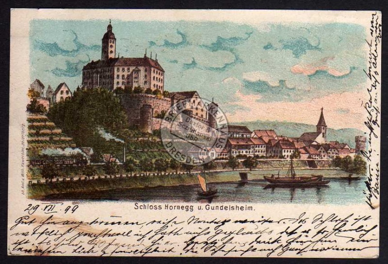 Schloss Hornegg u Gundelsheim 1899 