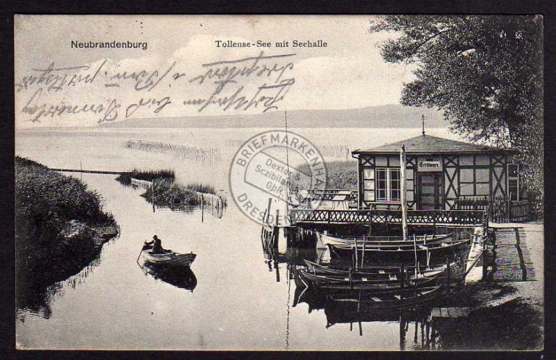 Neubrandenburg Tollensee mit Seehalle 1913 