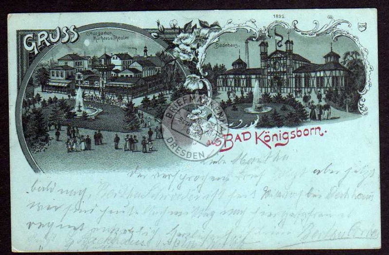 Bad Königsborn 1899 Kurgarten Kurhaus Badehaus 