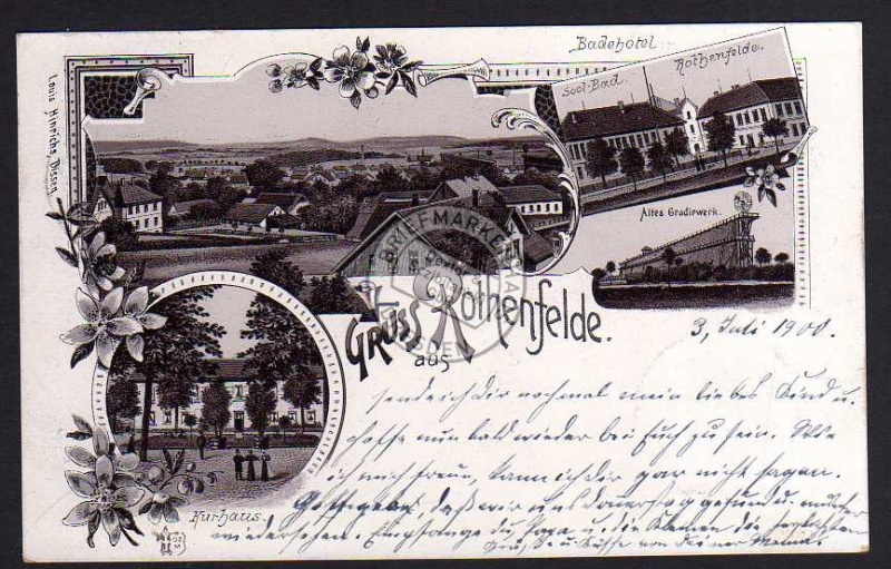 Bad Rothenfelde Litho Kurhaus Hotel 1900 