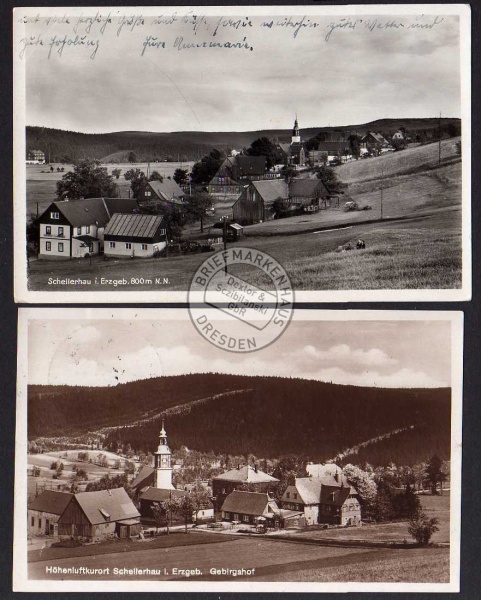 2 AK Schellerhau Gebirgshof 1930 1936 