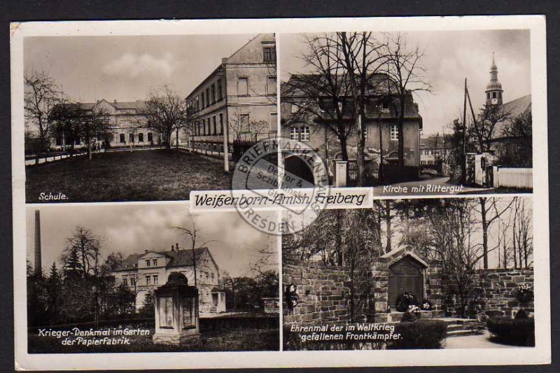 Weißenborn b Freiberg Schule Kirche Rittergut 