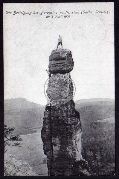Pfaffenstein 1908 Kletterer Barbarine 