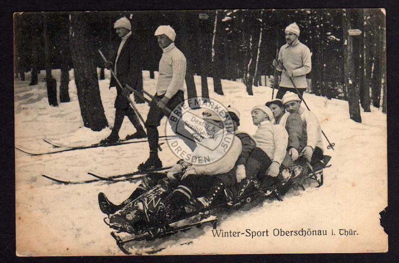 Oberschönau Thür. Winter Sport 1917 Schlitten 