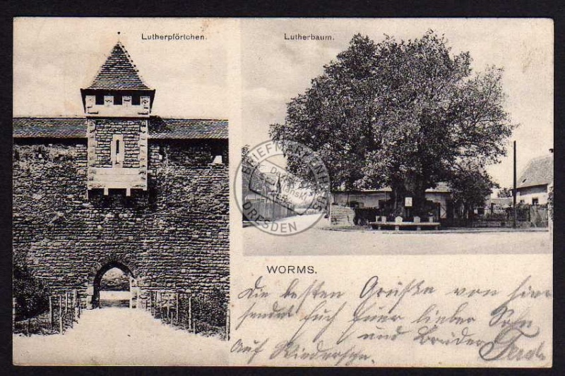 Worms Lutherbaum Lutherpförtchen 1915 