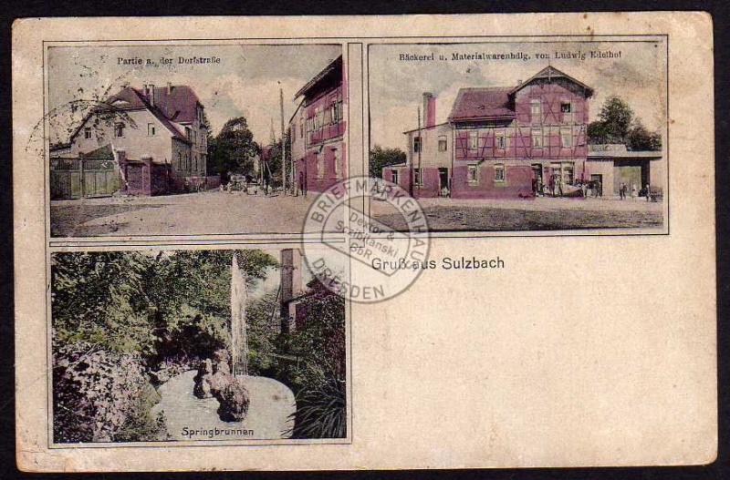 Sulzbach Bäckerei Materialwaren Edelhof 1920 