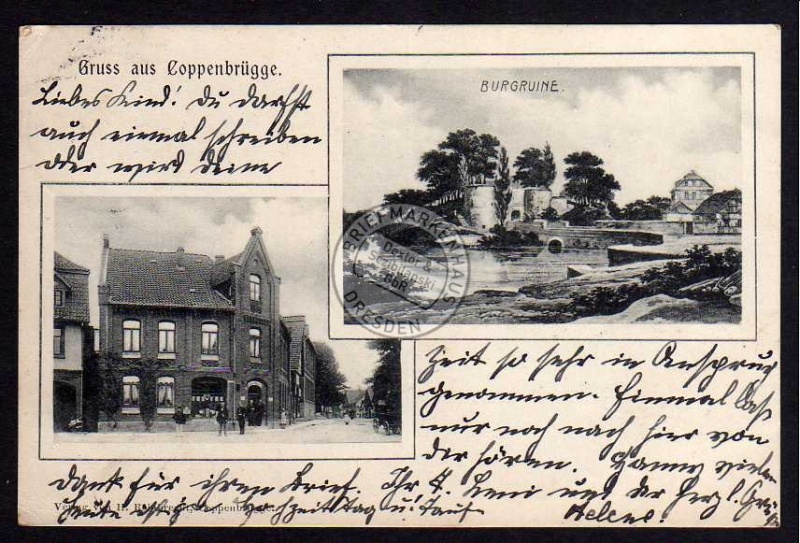 Coppenbrügge Geschäftshaus Burgruine 1903 
