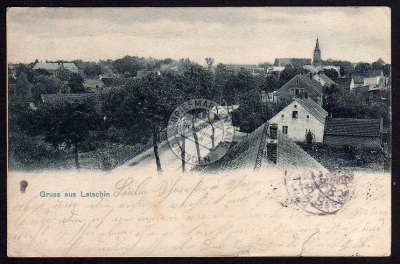 Letschin 1903 Dorfstraße Kirche 