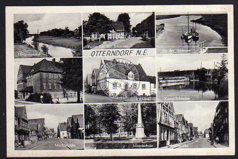 Otterndorf N. E. Schleuse Medempartie Schule 