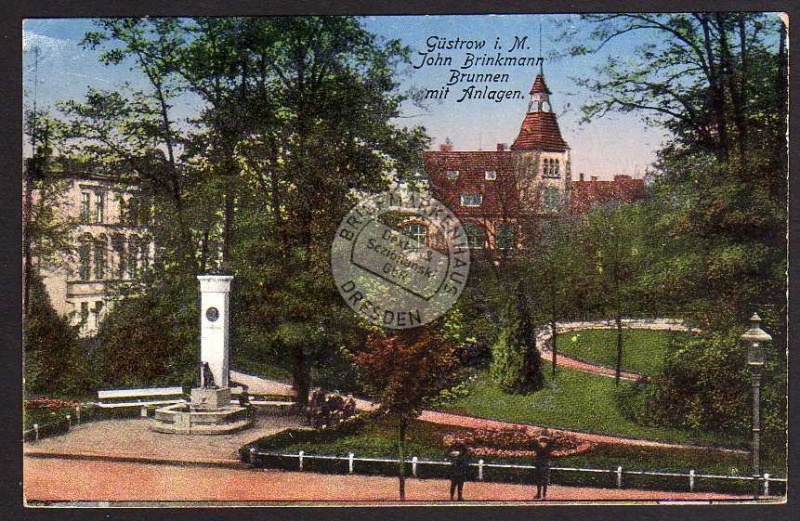 Güstrow John Brinkmann Brunnen mit Anlagen 