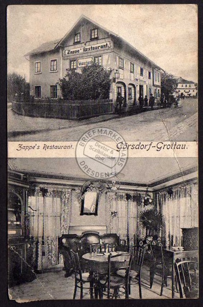 Görsdorf Grottau 1912 Zappes Restaurant Wein 