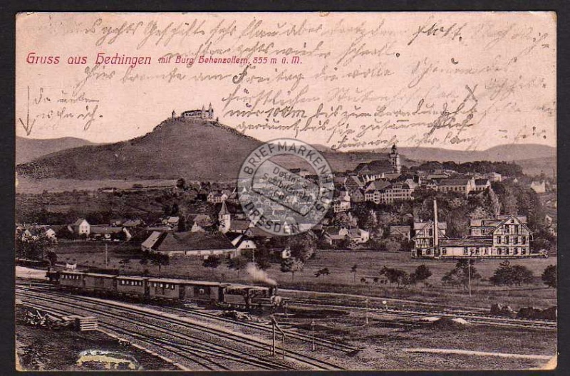 Hechingen Am Bahnhof Zug Dampflok 1910 