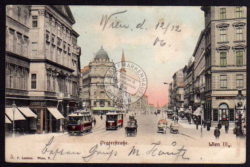 Wien 1906 Praterstraße Straßenbahn 