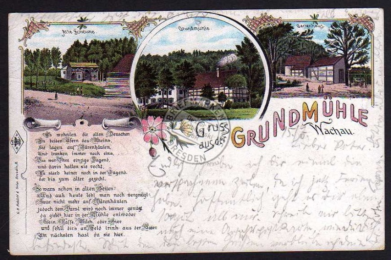 Grundmühle Wachau 1899 Restaurant Gartenhaus 