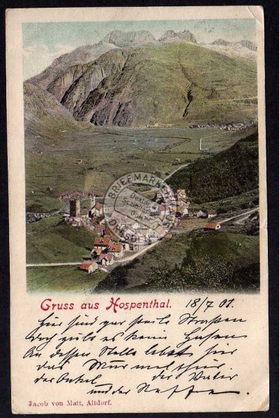Hospental 1901 Kantons Uri 