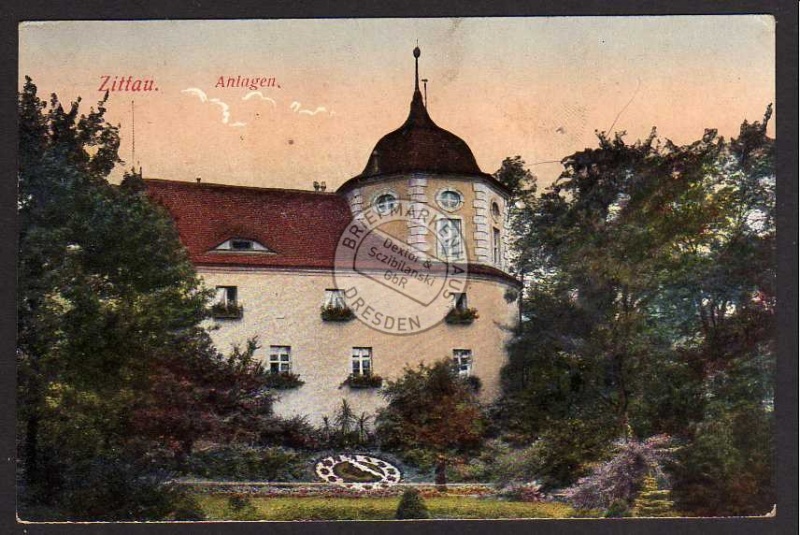 Zittau Anlagen 1917 Blumenuhr 