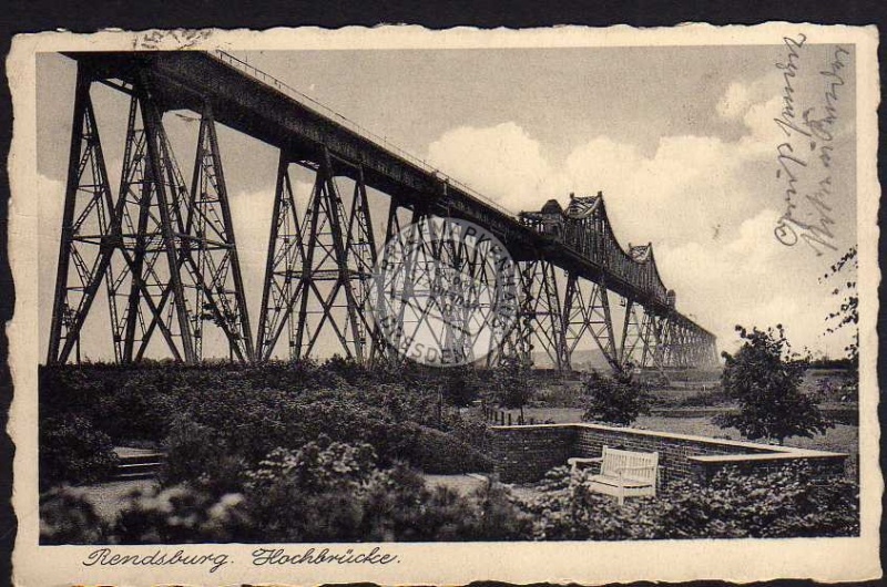 Rendsburg Hochbrücke 1936 Bahnpost 