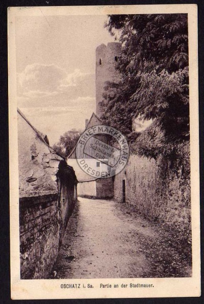 Oschatz Partie an der Stadtmauer 1922 
