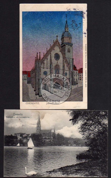 2 AK Chemnitz Jacobikarte Lunakarte 1906 Schloss 