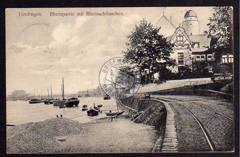 Uerdingen Rheinschlösschen Hafen Gleise 1912 