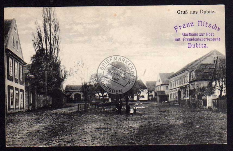 Dubitz Gasthaus zur Post Franz Nitsche ca 1910 