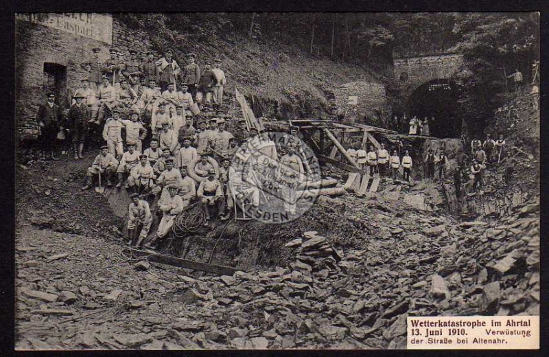Katastrophe 1910 Ahrtal Altenahr Verwüstung 